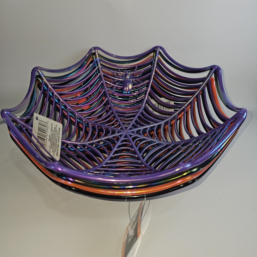 Set of 4 Spider Web Baskets Bowls Halloween Baskets  12" x 4" New With Tags